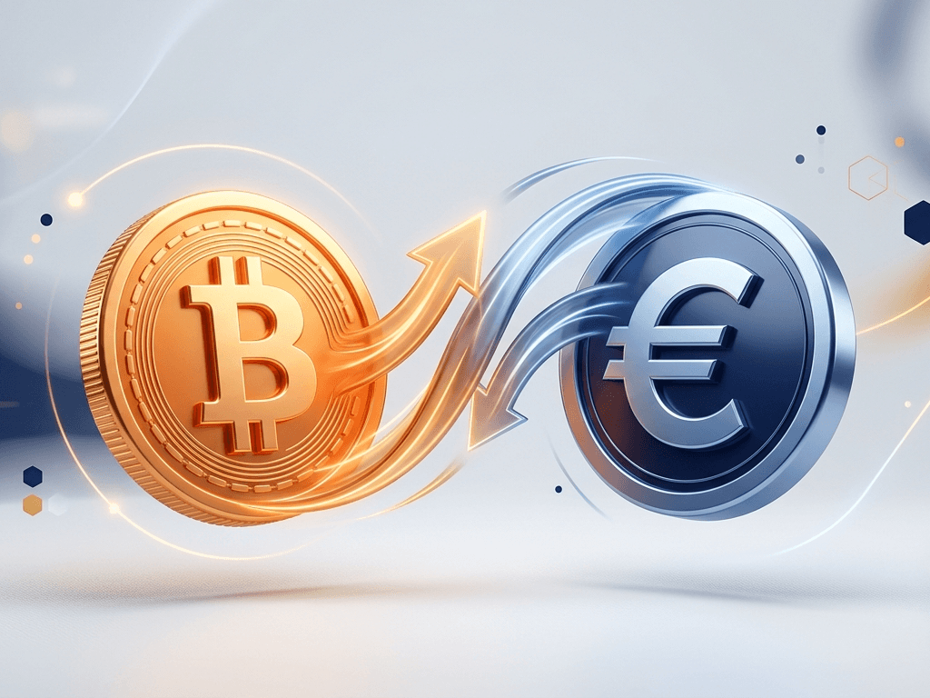Visualisatie van crypto naar euro conversie